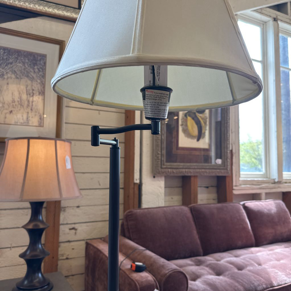 Contemporary Black Floor Lamp w/adjustable arm LAMPS