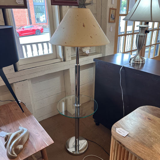Chrome & Glass Floor Lamp / accent Table LAMPS