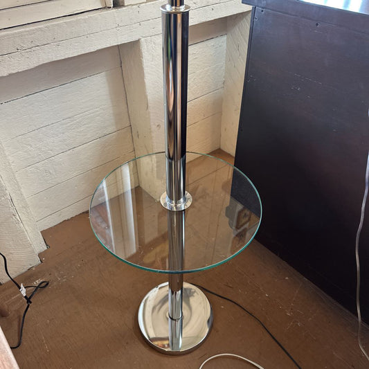 Chrome & Glass Floor Lamp / accent Table LAMPS