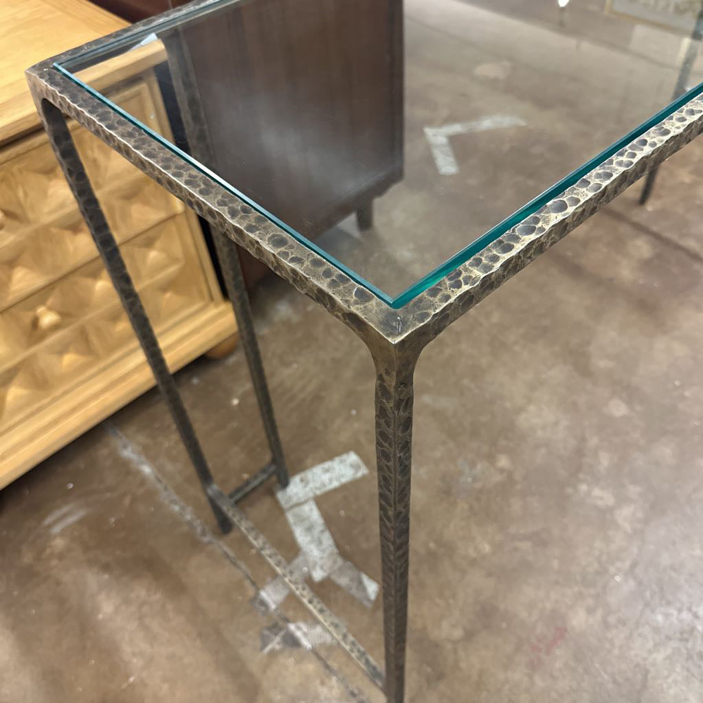Glass Top Antique Style Console Table C CONSOLE TABLES
