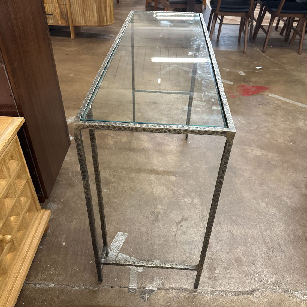 Glass Top Antique Style Console Table C CONSOLE TABLES