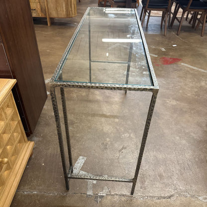 Glass Top Antique Style Console Table C CONSOLE TABLES