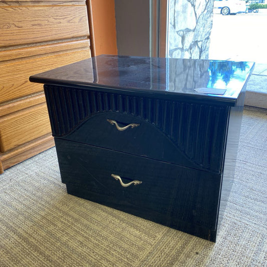 Black Lacquer Deco Revival Nightstand C NIGHTSTANDS