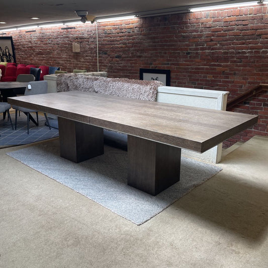Bernhardt Dark Wood Column Leg Expanding Dining Table C DINING TABLES