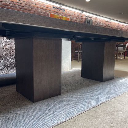 Bernhardt Dark Wood Column Leg Expanding Dining Table C DINING TABLES