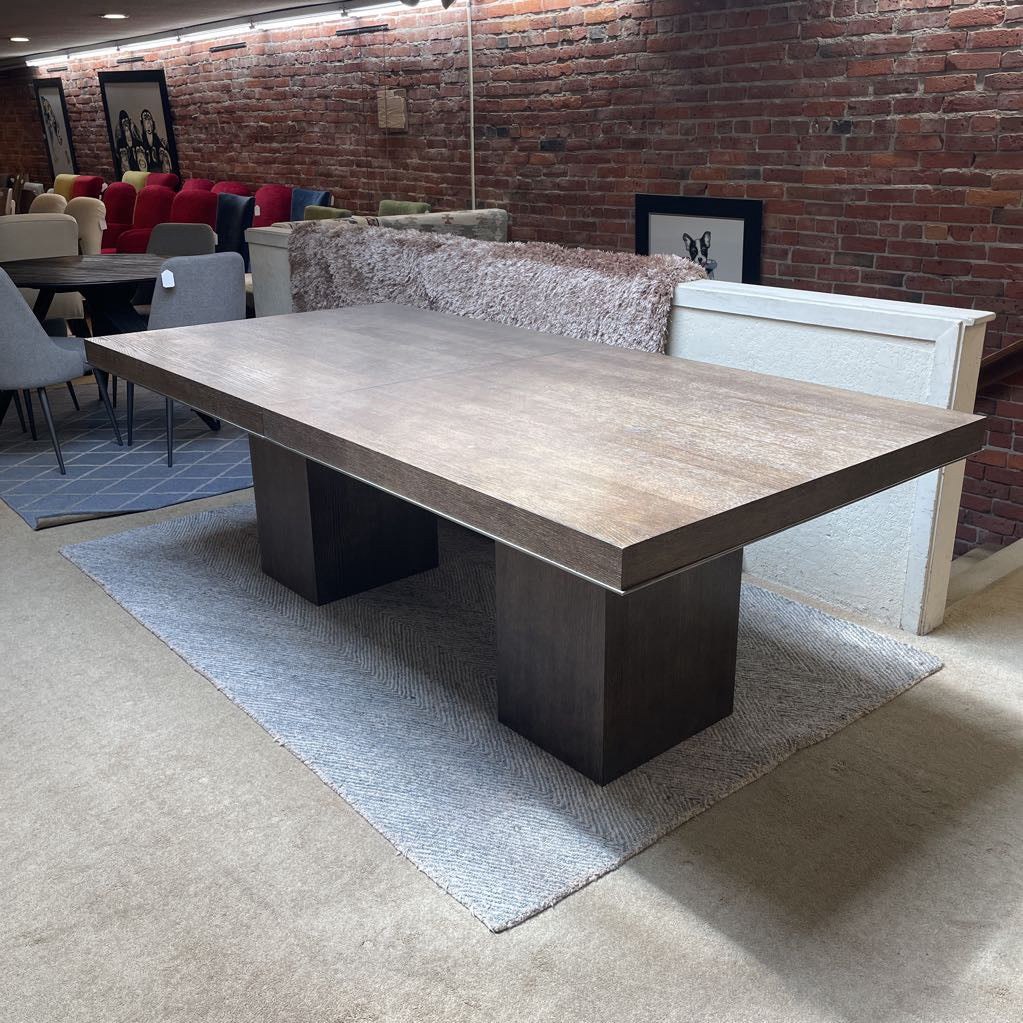 Bernhardt Dark Wood Column Leg Expanding Dining Table C DINING TABLES
