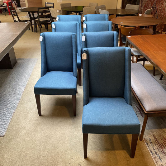 Blue Fabric Dining Chairs SET of 7 C DINING CHAIRS