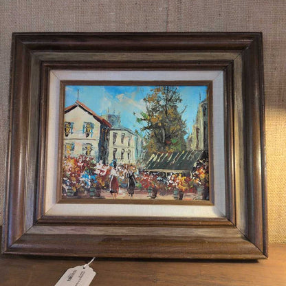 Oil Painting Of A Parisian Flower Market ART