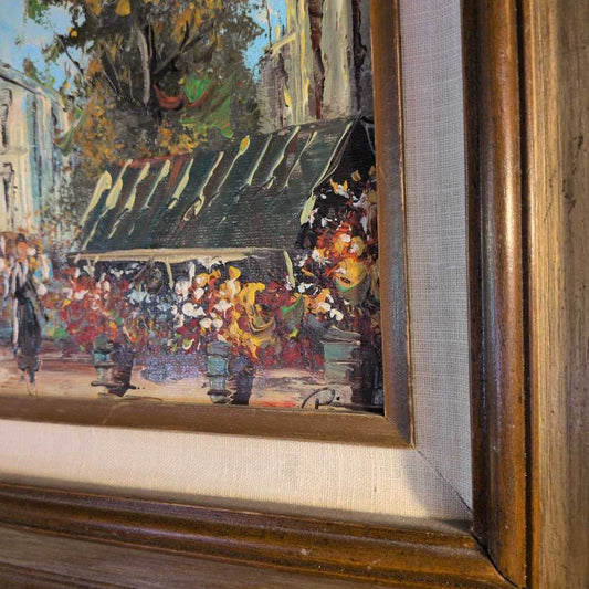 Oil Painting Of A Parisian Flower Market ART