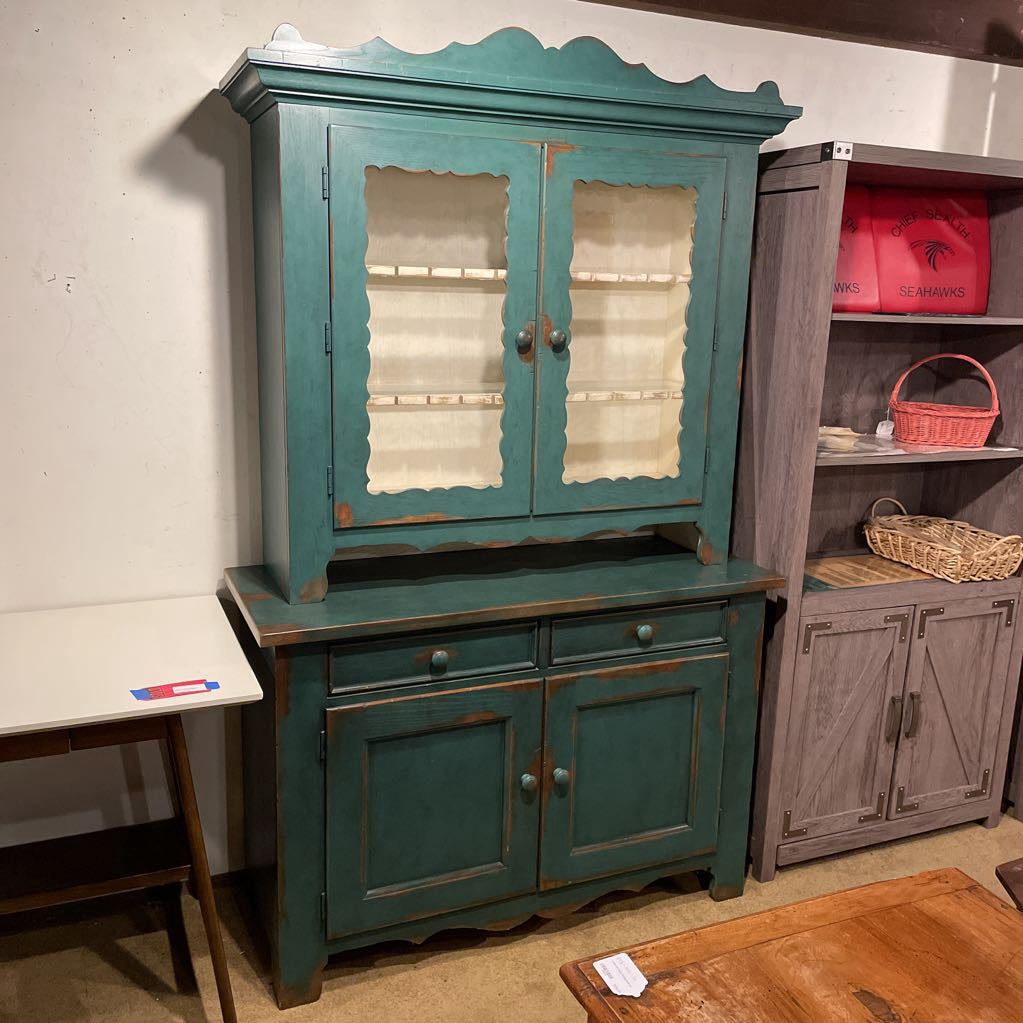 Thomasville Teal 2 Piece Hutch C CABINETS