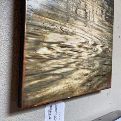 "Intuition" by Kathy Hastings Encaustic on Wood Pond Scene
