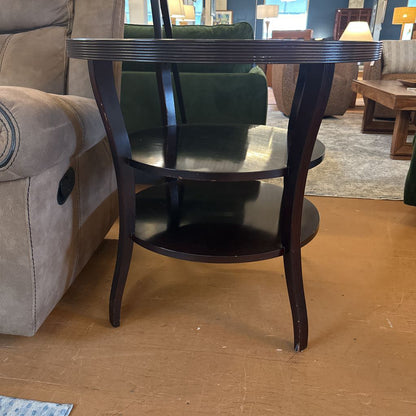 Mahogany Round Tiered End Table C SIDE TABLES