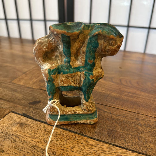 Pair Of Antique Foo Dog Incense Pottery SMALLS