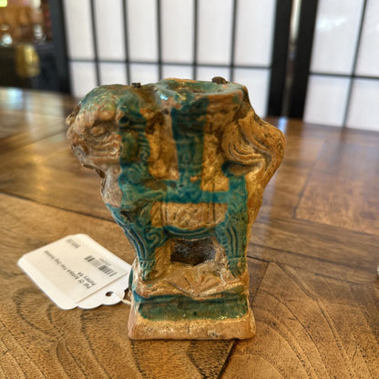 Pair Of Antique Foo Dog Incense Pottery SMALLS