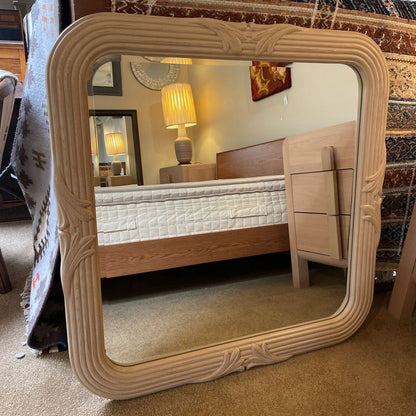 Large Beveled & Carved Tan Mirror C MIRRORS