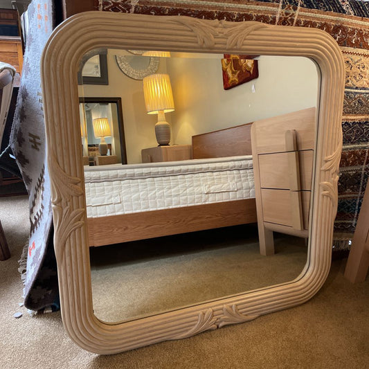 Large Beveled & Carved Tan Mirror C MIRRORS