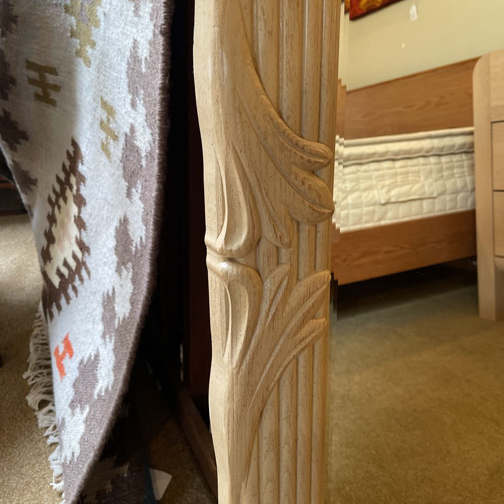 Large Beveled & Carved Tan Mirror C MIRRORS