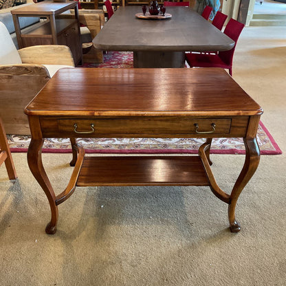Cabriole Leg Brass Hardware Large Wooden Entry Table C CONSOLE TABLES