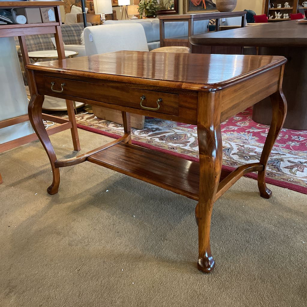 Cabriole Leg Brass Hardware Large Wooden Entry Table C CONSOLE TABLES