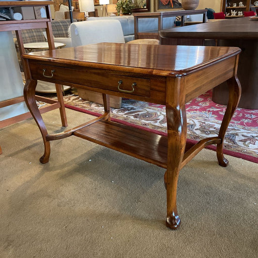 Cabriole Leg Brass Hardware Large Wooden Entry Table C CONSOLE TABLES