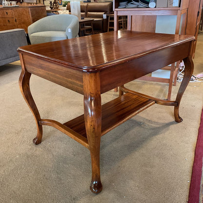 Cabriole Leg Brass Hardware Large Wooden Entry Table C CONSOLE TABLES