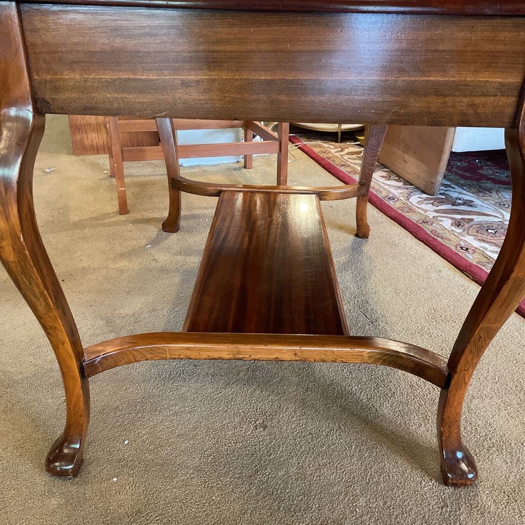 Cabriole Leg Brass Hardware Large Wooden Entry Table C CONSOLE TABLES