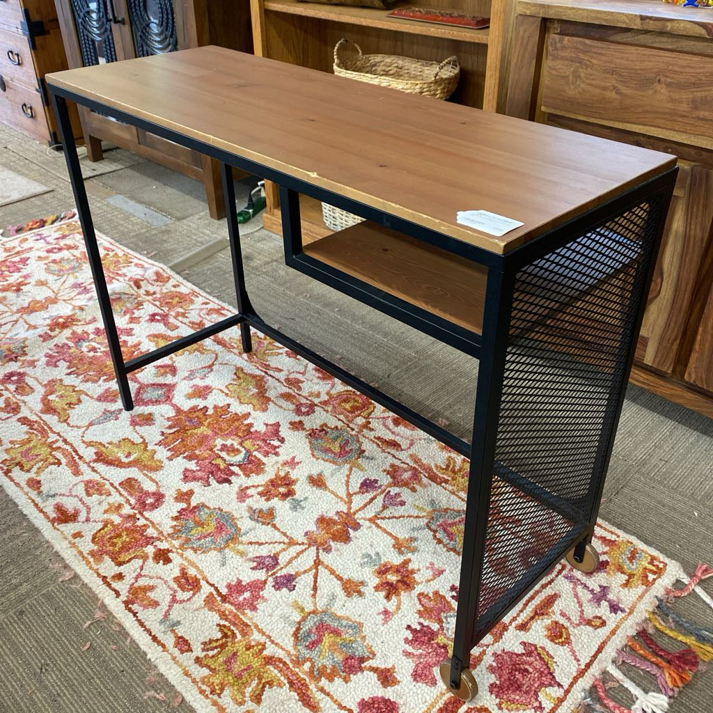 Metal Mesh Rolling Desk (AS IS) C DESKS
