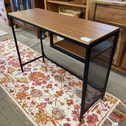 Metal Mesh Rolling Desk (AS IS) C DESKS