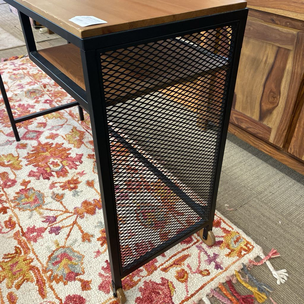 Metal Mesh Rolling Desk (AS IS) C DESKS