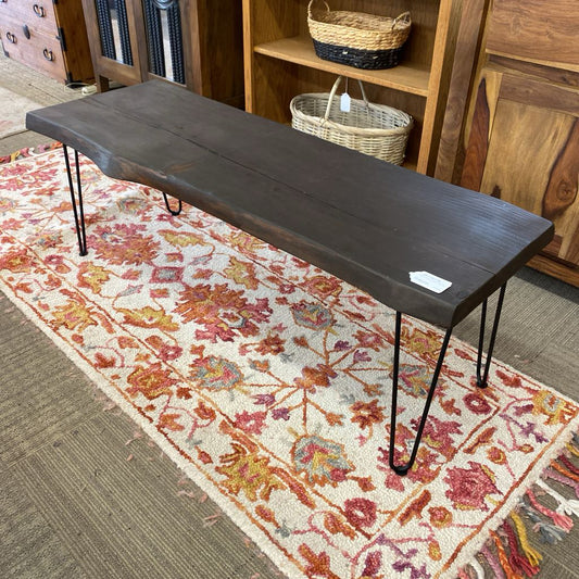 Dark Live Edge Hairpin Bench C ACCENT BENCHES
