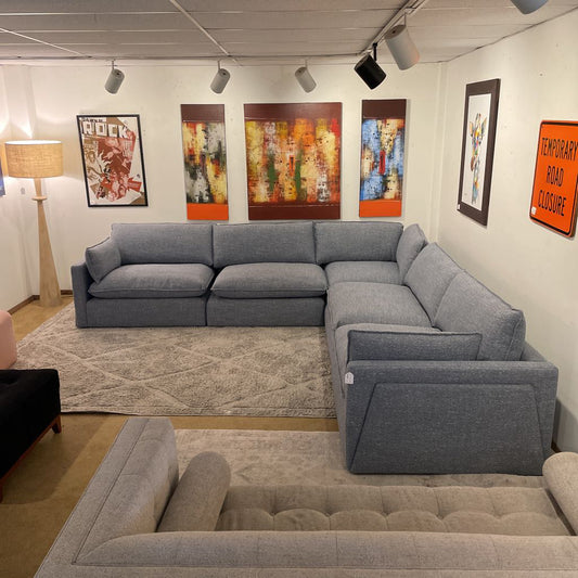 Calais Azure Modular Sectional U SECTIONALS CORNER