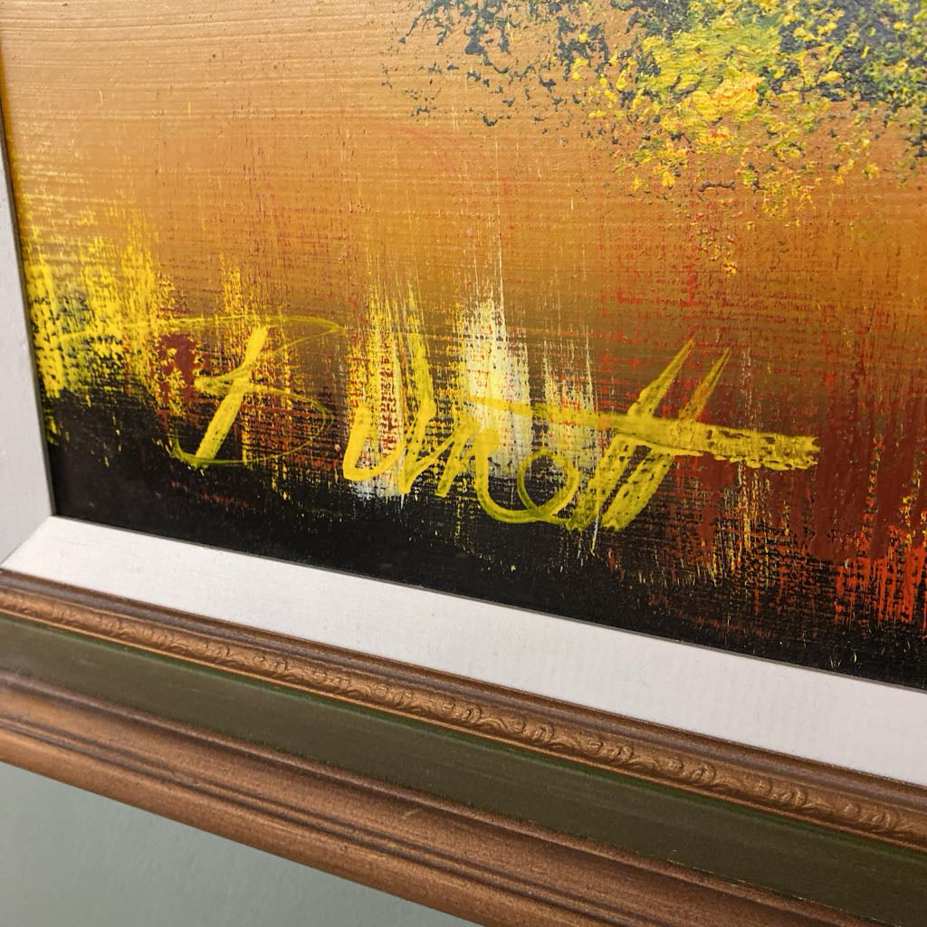 Kitchy 70's Large Tree Painting ART
