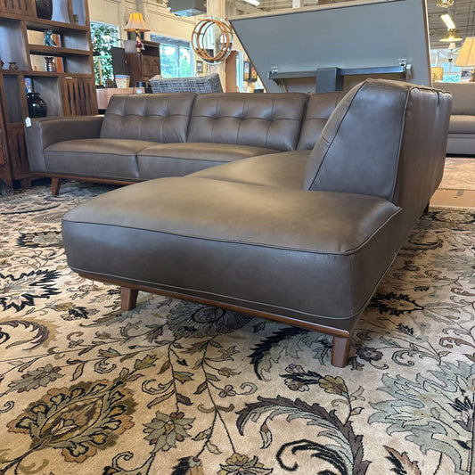 Odense Chocolate Leather RAF Sectional U SECTIONALS RAF