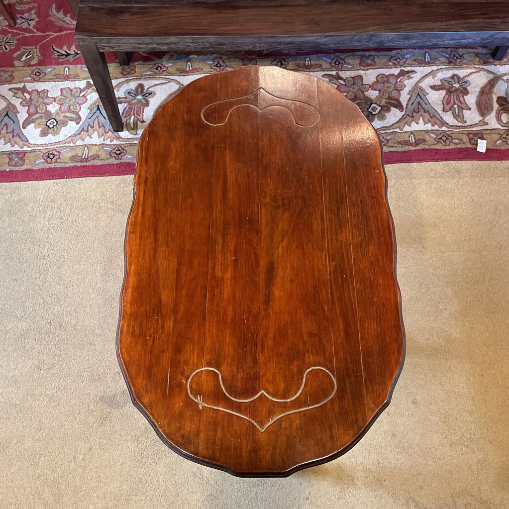 Vint. Dark Wood Turned Leg End Table C SIDE TABLES