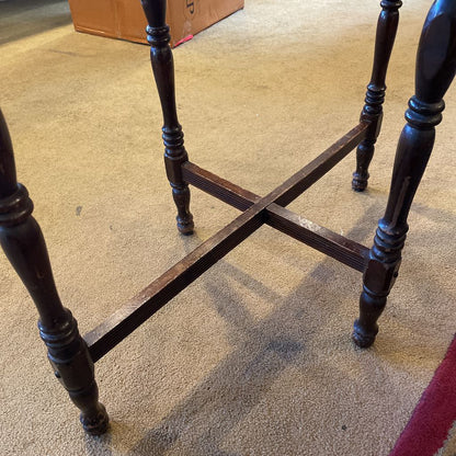 Vint. Dark Wood Turned Leg End Table C SIDE TABLES