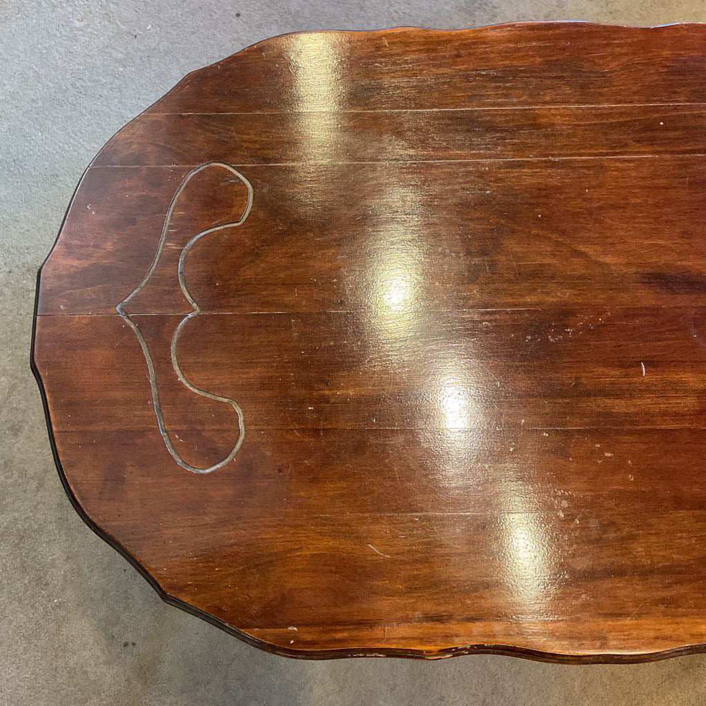 Vint. Dark Wood Turned Leg End Table C SIDE TABLES