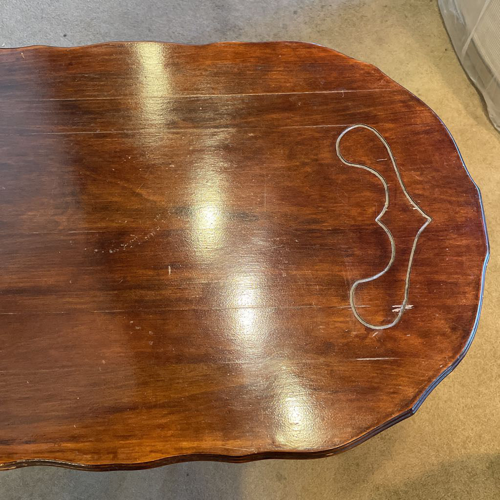 Vint. Dark Wood Turned Leg End Table C SIDE TABLES