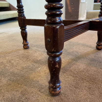 Vint. Dark Wood Turned Leg End Table C SIDE TABLES