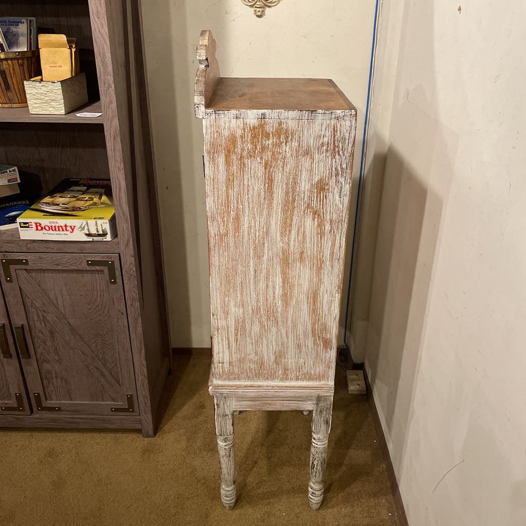 Two Door White Rustic Turned Leg Cabinet C CABINETS