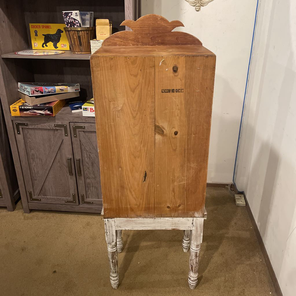 Two Door White Rustic Turned Leg Cabinet C CABINETS