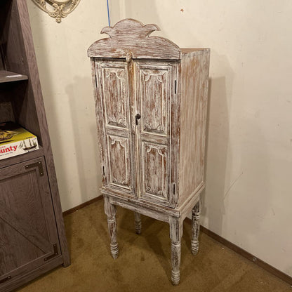 Two Door White Rustic Turned Leg Cabinet C CABINETS