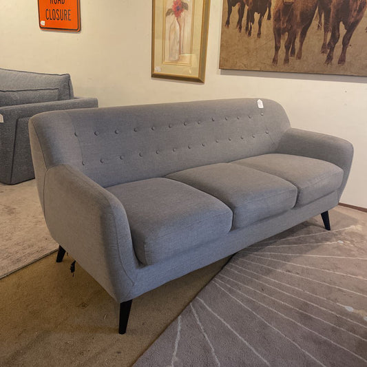 MC Style Grey Button Back 3 Seat Sofa U SOFAS