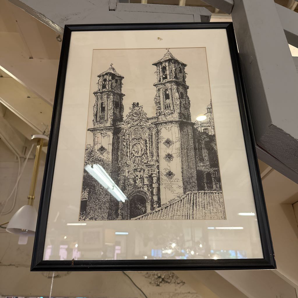 Large Architectural Lithograph ART