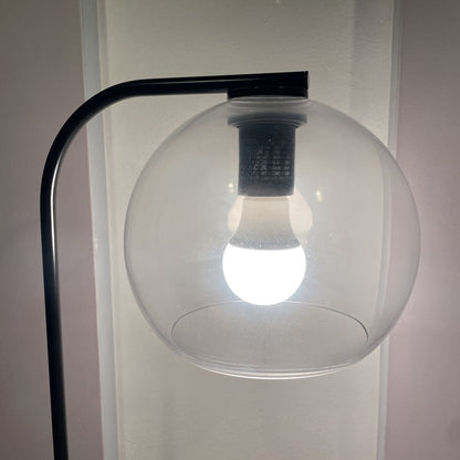 Crate & Barrel Clear Globe Lamp with Offset Round Black Base LAMPS