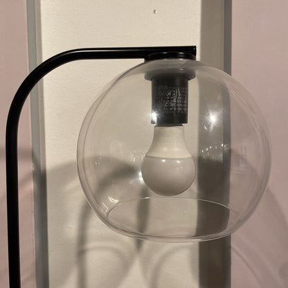 Crate & Barrel Clear Globe Lamp with Offset Round Black Base LAMPS