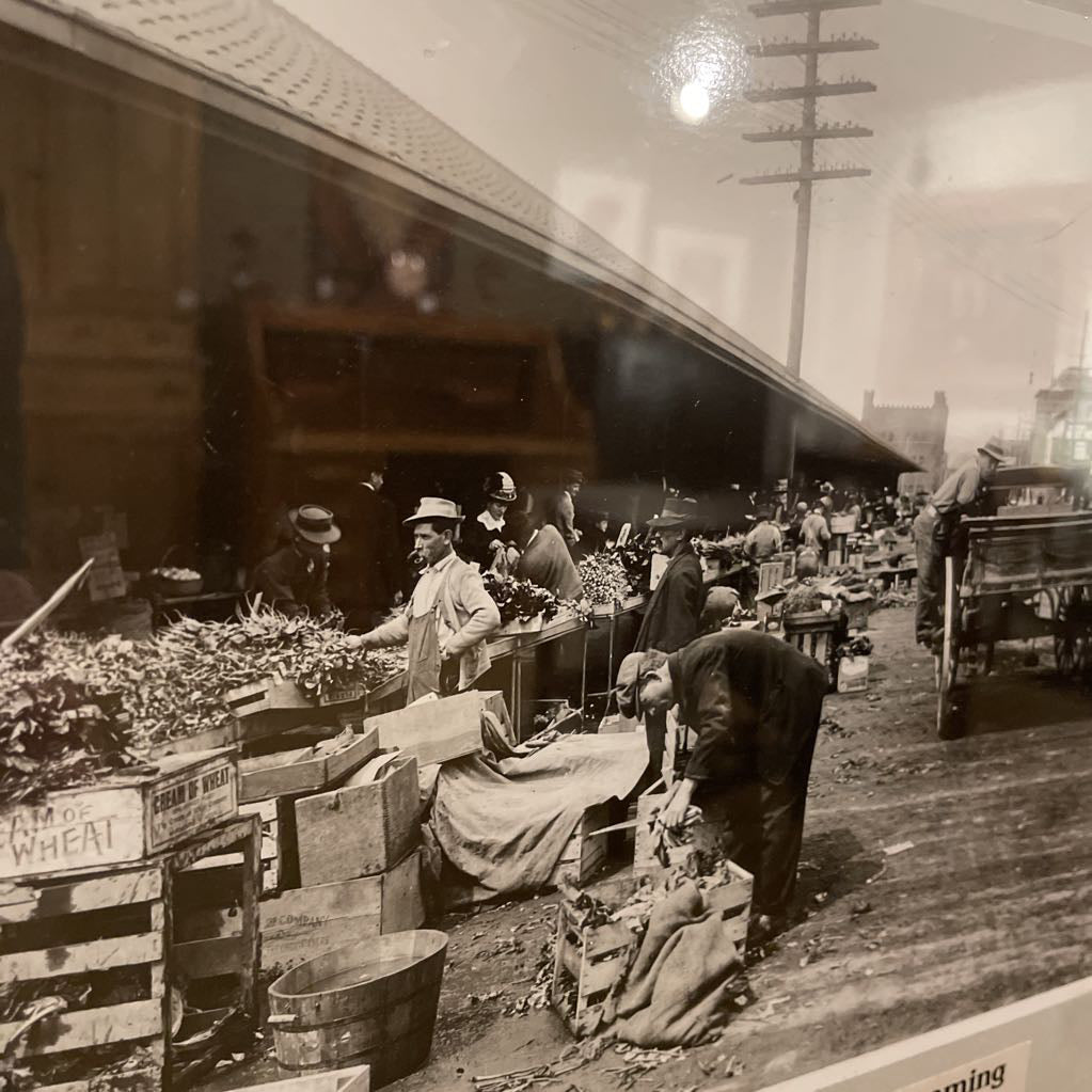 1912 Pike Place Market Produce Vendors B&W Photo