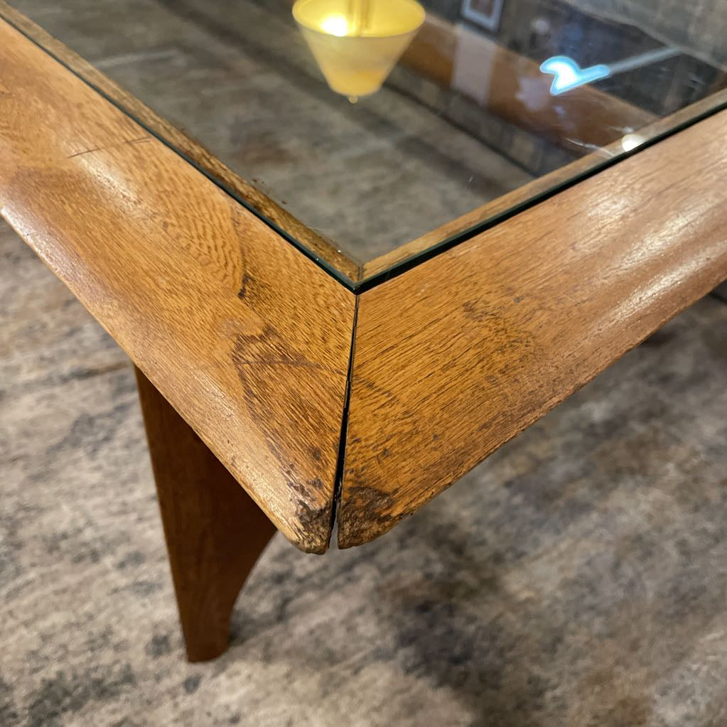 Lane MCM Glass Top Coffee Table C COFFEE TABLES
