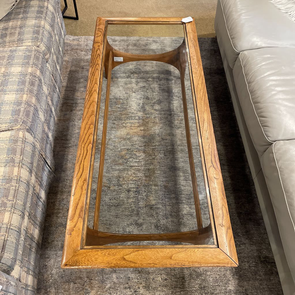 Lane MCM Glass Top Coffee Table C COFFEE TABLES