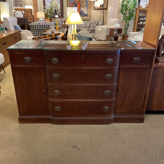 French Fine Furniture Traditional Buffet with Glass Top(61x20x38) C CONSOLE TABLES