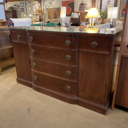 French Fine Furniture Traditional Buffet with Glass Top(61x20x38) C CONSOLE TABLES